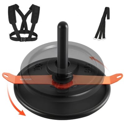 VEVOR Gewichtsslee Power Sled Krachttrainingslee om de snelheid te verbeteren bij atletische oefeningen, Fitnessapparaat met riem, voor 51 mm gewichtsschijven Oranje & Zwart