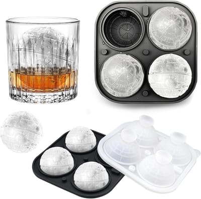 Grote ronde ijsblokjesvorm met deksel, BPA-vrij, voor whisky en cocktails, 3D bal en grote kubus ijsblokken, perfect voor drankjes en feestjes