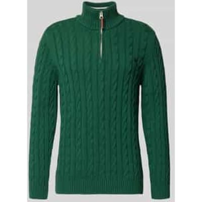 Superdry - Biologisch Katoenen Klassieke Kabel Halve Rits Trui - Heren - Sweaters