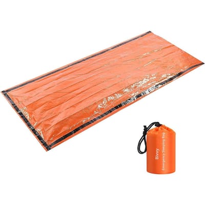 PE Noodslaapzak Waterdicht Draagbaar Survival 120x200cm Slaapzak voor Buiten Kamperen Wandelen Avontuur oranje