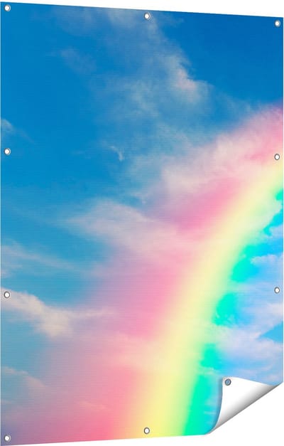 Gards Tuinposter Regenboog - 90x120 cm - Tuindoek - Tuindecoratie - Wanddecoratie buiten - Tuinschilderij