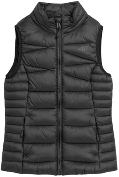 4F Kinder Gewatteerde Mouwloze Bodywarmer Zwart - Maat 128