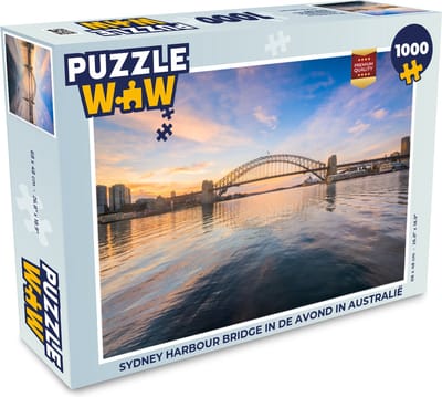 Puzzel Sydney Harbour Bridge in de avond in Australië - Legpuzzel - Puzzel 1000 stukjes volwassenen