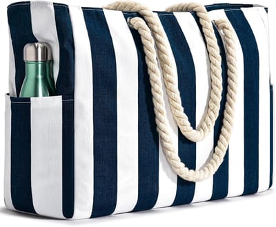 Strandtas - Grote tas - Strandvakantie - Waterdicht zandvrij - 55 cm breed - Gestreept