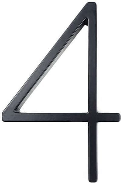 CHPN - Huisnummer - Nummer 4 - 4- Zwevend huisnummer - Zink - 125mm - Modern Zwart Huisnummer - Huisnummer4 - Huisnummers - Vier