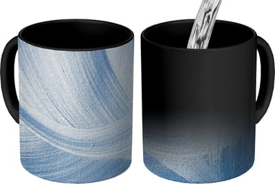 Magische Mok - Foto op Warmte Mokken - Koffiemok - Acrylverf - Blauw - Design - Magic Mok - Beker - 350 ML - Theemok
