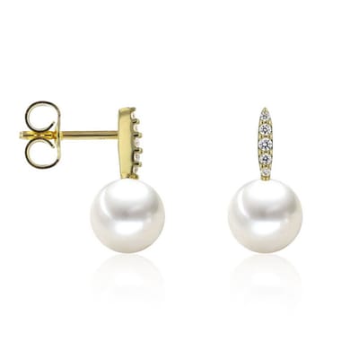 Luna-Pearls - 312.1431 - Oorbellen - Zoetwater gekweekte parel 7-7,5mm - 14K geelgoud