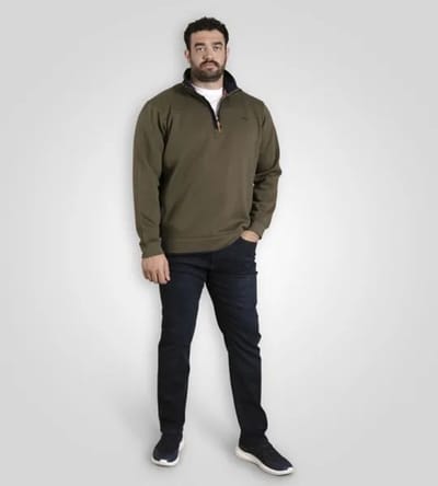 D555 Leicester- 2 Sweater Khaki Big Men Size 3XL