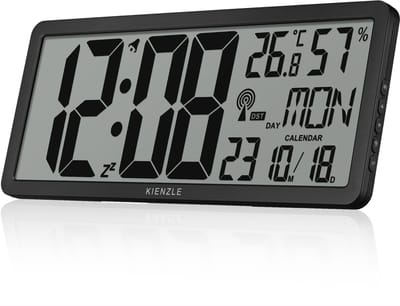Kienzle Wandklok - Digitaal XXL - Antraciet - Zwart