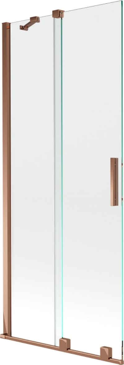 Mexen Velar badwand 2-vleugelig schuifbaar 80 x 150 , transparant, roze goud - 896-080-000-01-60