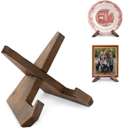 Dailygoody - Houten Bordstandaard - Fotolijsten Display - Decoratieve Schildersezel - Bruin - Keuken Decoratie - Perfect voor Thuis - 12cm
