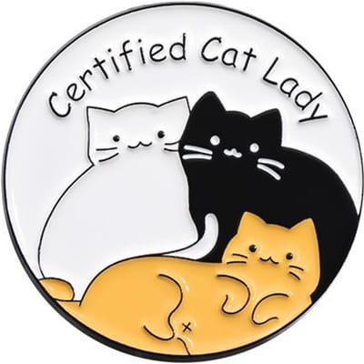 Bocal Anti Dépresseurs Chats Badge Bouteille Santé Mentale Émail Broche Certifié Chat Dame Meow Catitude Animal Pilule Cadeau Bijoux black