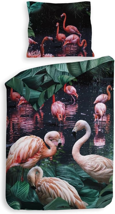 Heckettlane Goran Dekbedovertrek - Eenpersoons - Katoensatijn - 140x200-220cm - Groen