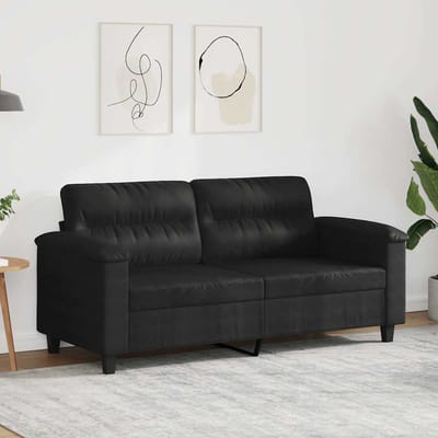vidaXL - Tweezitsbank - 140 - cm - microvezelstof - zwart