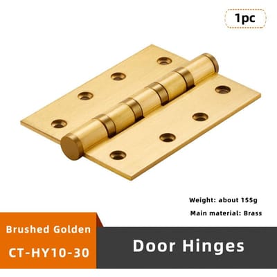 Massief Messing Deurscharnier 4 Inch Geborsteld Zwaar Houten Deur 3 Mm Dik Lager Scharnieren Meubelaccessoires Goud Of Zwart Optioneel Decor