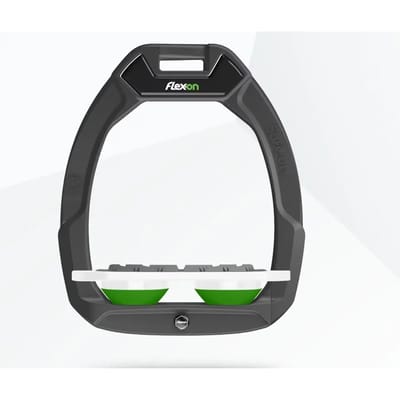 Veiligheidstijgers voor paardrijden Plat Grip Antraciet/Wit/Groen Flex-On Safe-On