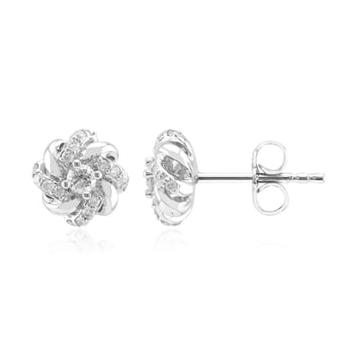 Cavill - Zilveren Oorbellen - 925 Sterling Zilver - 0 264 ct Afrikaanse I1 G Diamanten - Elegante 7 mm Stekersluiting - Ronde Briljant - Luxe Sieraden