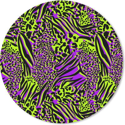 Muismat rond 20x20 cm - Mousepad Dieren - Patronen - Neon - Ronde muismatten