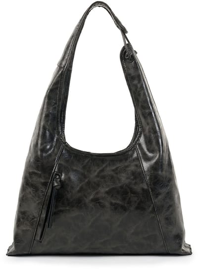 FREDsBRUDER Leren schoudertas Ever Faded Hobo Faded Black zwart