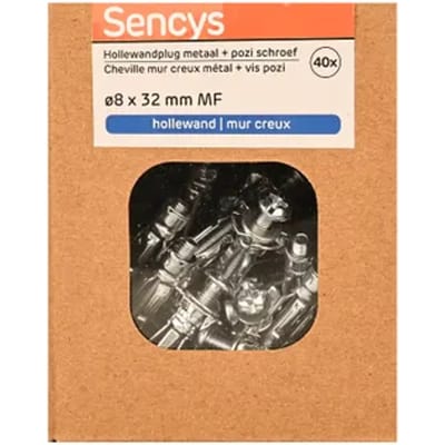 Sencys Plug Voor Gipsplaat Staal - Diam. 8x32mm - 40 Stuks