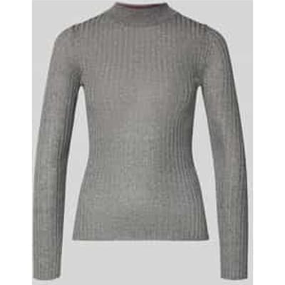 Gebreide pullover met geribde opstaande kraag