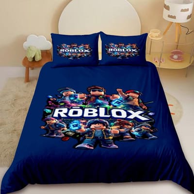 Kinderen Cartoon Roblox 3-delige Dekbedovertrek Roblox Spel Kinderen Tieners Beddengoed Set Anime Huidvriendelijk Slaapkamer Decor AU Single140x210cm