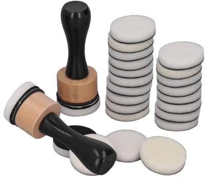 Dailygoods- Blending Set - 24 Vervangende Spons Pads - Inktmenghulpmiddel - Gebruiksvriendelijk Ontwerp - Ideaal voor Kunstprojecten - Houtblok met Antislip Grip - Inktblender