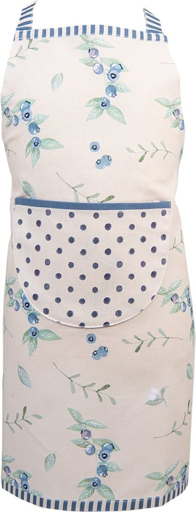 Clayre & Eef Keukenschort Kinderen 48x56 cm Beige Blauw Katoen Bos Dieren Herfst