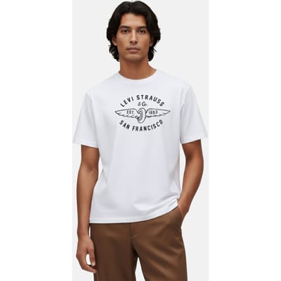 Levi's Graphic Crewneck Tee Black Logo White Body Taglia: L | T-shirt Outlet | Uomo | Nero