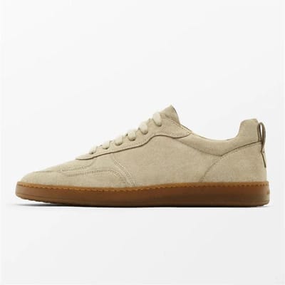 Zomer Echt Leer Platte Sneakers Heren Veelkleurig Effen Kleur Eenvoudig Alles-match Basis Schoenen Casual Mannen 44 beige