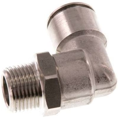 12mm x R3/8'' 90 graden L-verbinding RVS Insteekfitting Buitendraad Draaibaar FKM