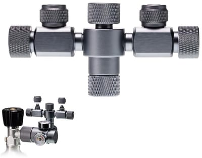 MTTproducts- CO2 Splitter Aluminiumlegering - Dual-Precision Naaldklep - 2-weg Ventiel - Uitbreidbaar Ontwerp - Nauwkeurige Stroomregeling - 6 Uitgangskanalen - Aquariumverdeler