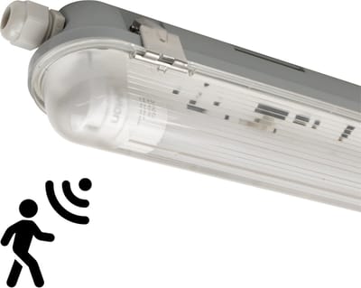 Ledvion - LED TL Armatuur - 60CM - 7W - 6500K - IP65 - LED TL Buis & Bewegingssensor