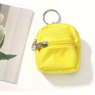 Portemonneetje met dubbele rits, Kleine portemonnee, Sleutelhanger in de vorm van een mini-rugzak, Draagbare mini-hoofdtelefoonhoes van Oxford-stof in meerdere kleuren