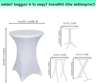 Statafelhoezen Set - Tafelhoezen Bistrotafel - Feest Decoratie - Sneldrogend Onderhoudsvriendelijk - Ø 60-80 cm - Wit