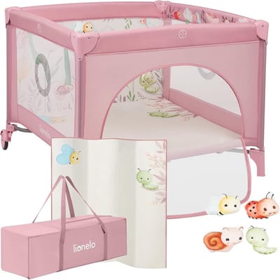 2-in-1 Baby Box en Reisbedje Opvouwbaar met Matras, Zij-ingang en Speelgoed Set