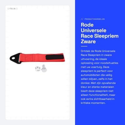 Dailygoods- Sleepkabel 5000 kg - Universele Race Sleepriem - Zware Uitvoering - Slijtvast Polyester Nylon - Veiligheidsaccessoire - Geschikt voor Trekhaak