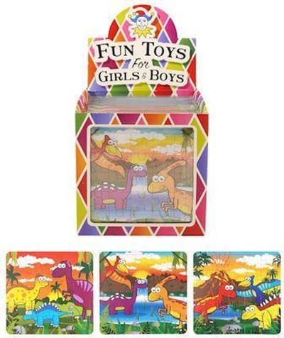 108 Stuks | Puzzel: Dinosaurussen, 13 x 12 Cm in Traktatiebox (Uitdeelcadeautjes)