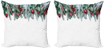 ABAKUHAUS Kussenhoes Set – 2x 45x45 cm – Dubbelzijdig, Groen/Rood