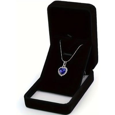 Zwarte Fluwelen Sieradencadeaudoos voor Ketting, Oorbellen, Armband, Ringverpakking, Huisdecoratie, Kerstcadeau, Nieuwjaarscadeau, Herencadeau, Damescadeau 7 * 10 pendant box zwart
