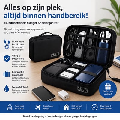 Multifunctionele Gadget Kabelorganizer Nylon Kabel Organizer voor Elektronische Accessoires -E&E Travel Pack- Compact Stijlvol en Duurzaam-Drie-/Enkel-laags Reisbare Draagbare Digitale Opbergzak HDD Powerbank organizer Zwart Reizen-Vakantie-Tas 2026