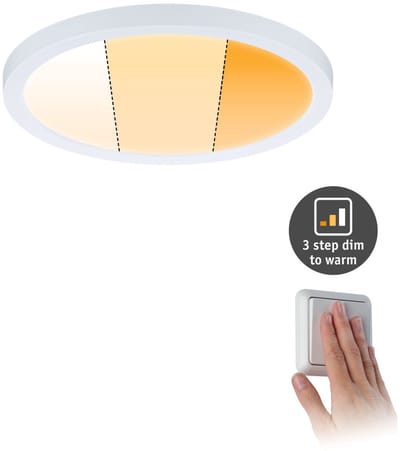 VariFit LED-inbouwpaneel Dim to Warm Areo IP44 rond 175 mm 13W 1200lm 3 Step Dim to warm Wit mat dimbaar