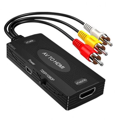 NÖRDIC SGM-136 AV Video omzetter naar HDMI, 3 RCA AV CVBS Met audio, 720p / 1080p, 1 meter, Zwart