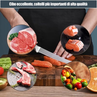 Dailygoods- Koksmes Professioneel - Set van 2 Keukenmessen - Roestvrij Staal - Ergonomische Handgreep - Scherp Lemmet - 20/15 cm - Keukenmes