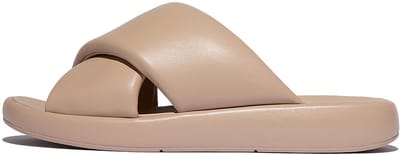 FitFlop Damessandalen Iqushion D-Luxe gewatteerde leren slippers JB5