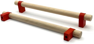Home 3D® - Handgreep Rood - 192mm - Beukenhout - Gemaakt in Nederland - Inclusief Schroeven - Voor Keuken, Kast en Meubel
