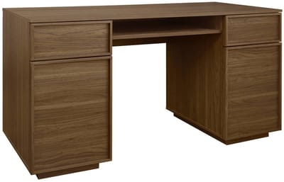 sweeek - Bureau houtdecor bureau 2 deuren 2 laden 1 nis l 140 x b 55 x h 77cm - kuba