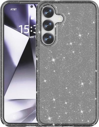 Casemania Hoesje Geschikt voor Samsung Galaxy S25 - Zwart - Glitter Back Cover