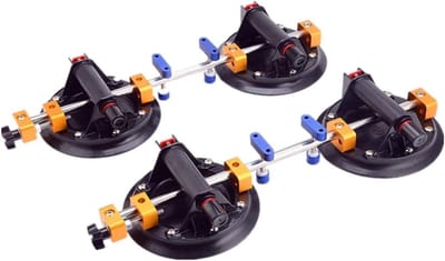 Steen Voeger Set - Werkblad Koppelaar - Werkbladen Egaliseren - Vacuüm Zuigkracht - 20.3 cm - Zwart