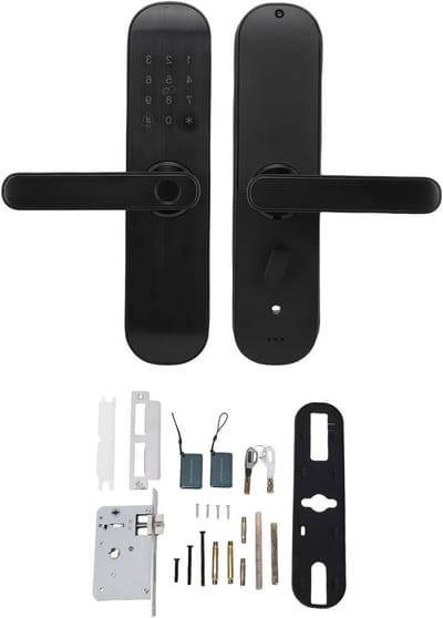 Slim Deurslot - Vingerafdruk Slot - Veilig Toegang - Meerdere Ontgrendeling - 35-80mm Deur - Zwart